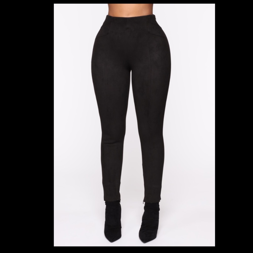 High Waist Black Suede Fashion Nova Pants NWT